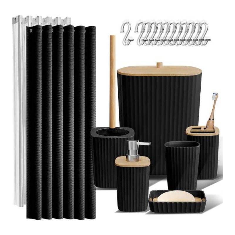 Clara Clark Black Bathroom Set