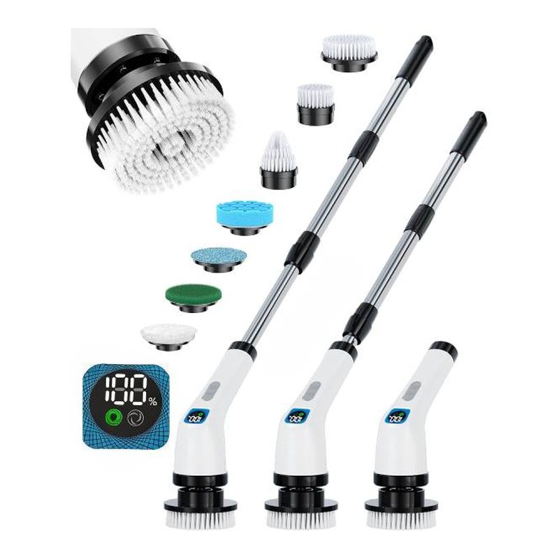 Electric Spin Scrubber with Long Handle